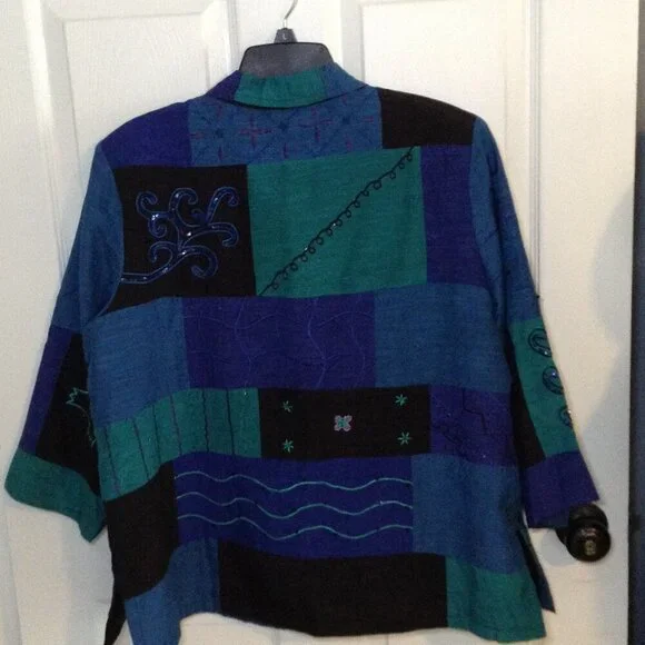 VINTAGE Draper's & Damon's "L". Sequins, Shoulder Pads, Avant Garde, Eclectic - Picture 3 of 5